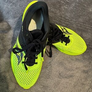 Saucony Neon Yellow and Black Athletic Shoes